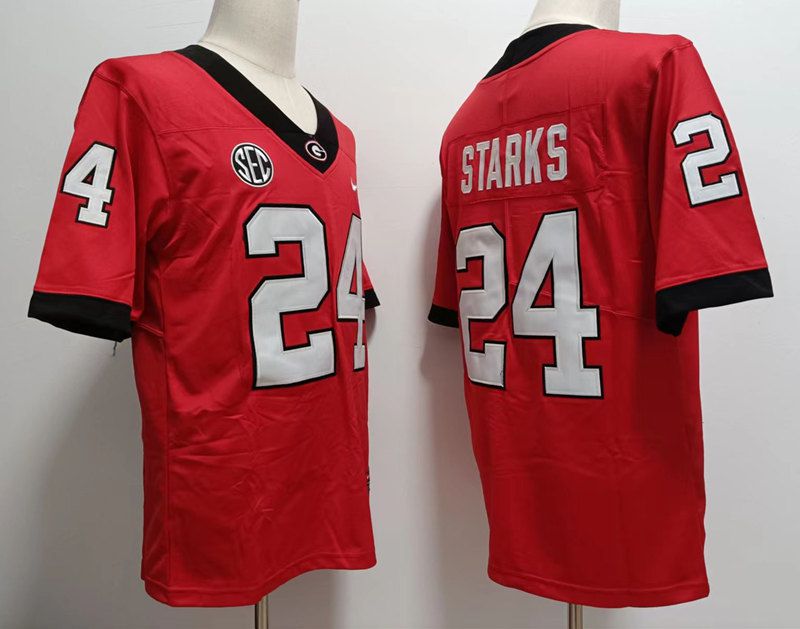 Men Georgia Bulldogs #24 Starks Red 2024 Nike Vapor NCAA Jersey->indianapolis colts->NFL Jersey